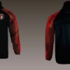 Veste coupe vent pour enfant logo US IVRY FOOT noir et rouge recto verso